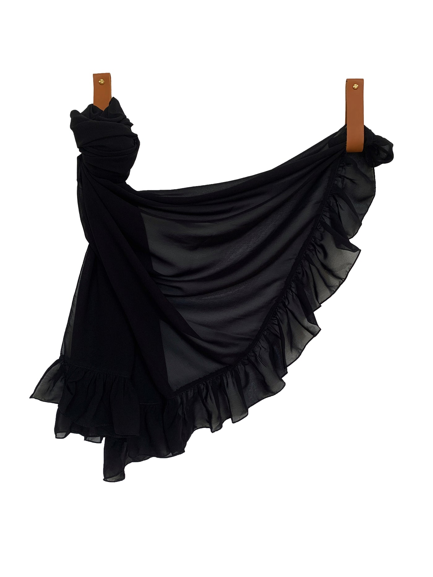 Buy Black Hijab with ruffles