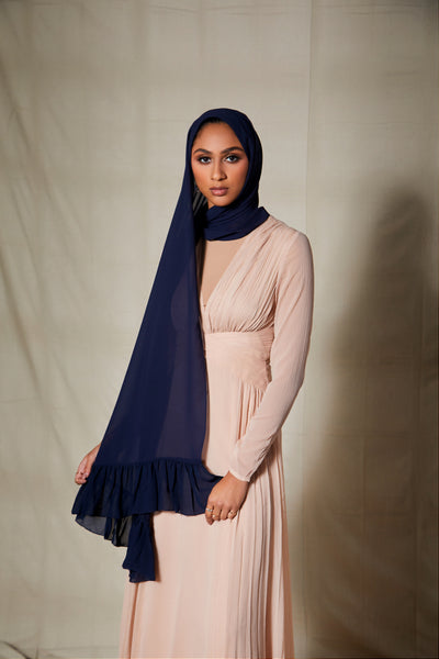Amal Midnight Blue ruffle hijab